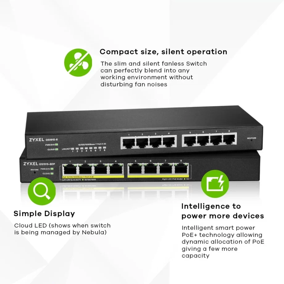 GS1915-8EP-EU0101F (Smart L2 Gigabit NebulaFlex)